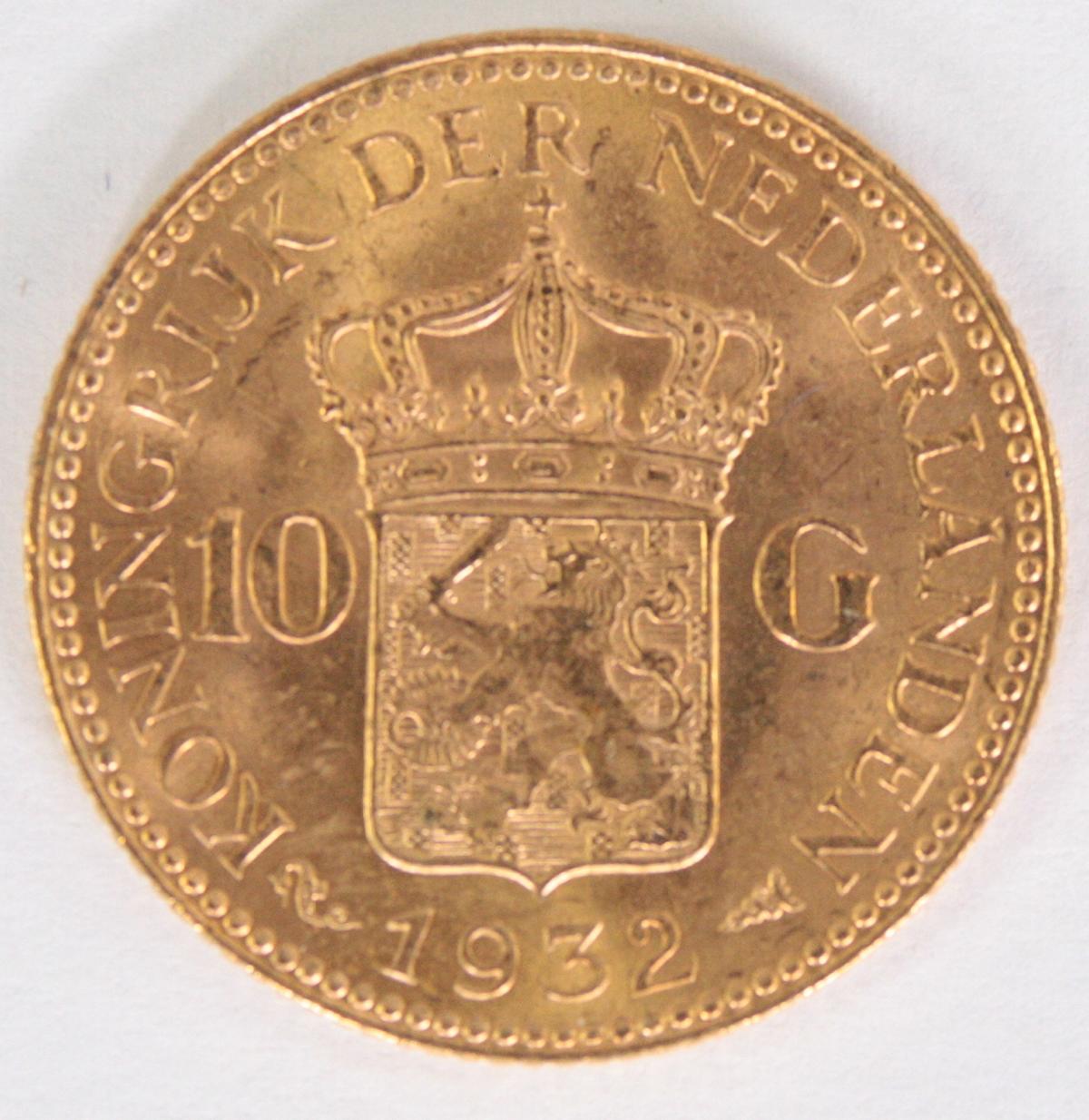 Niederlande, 10 Gulden 1932, Wilhelmina | Badisches Auktionshaus